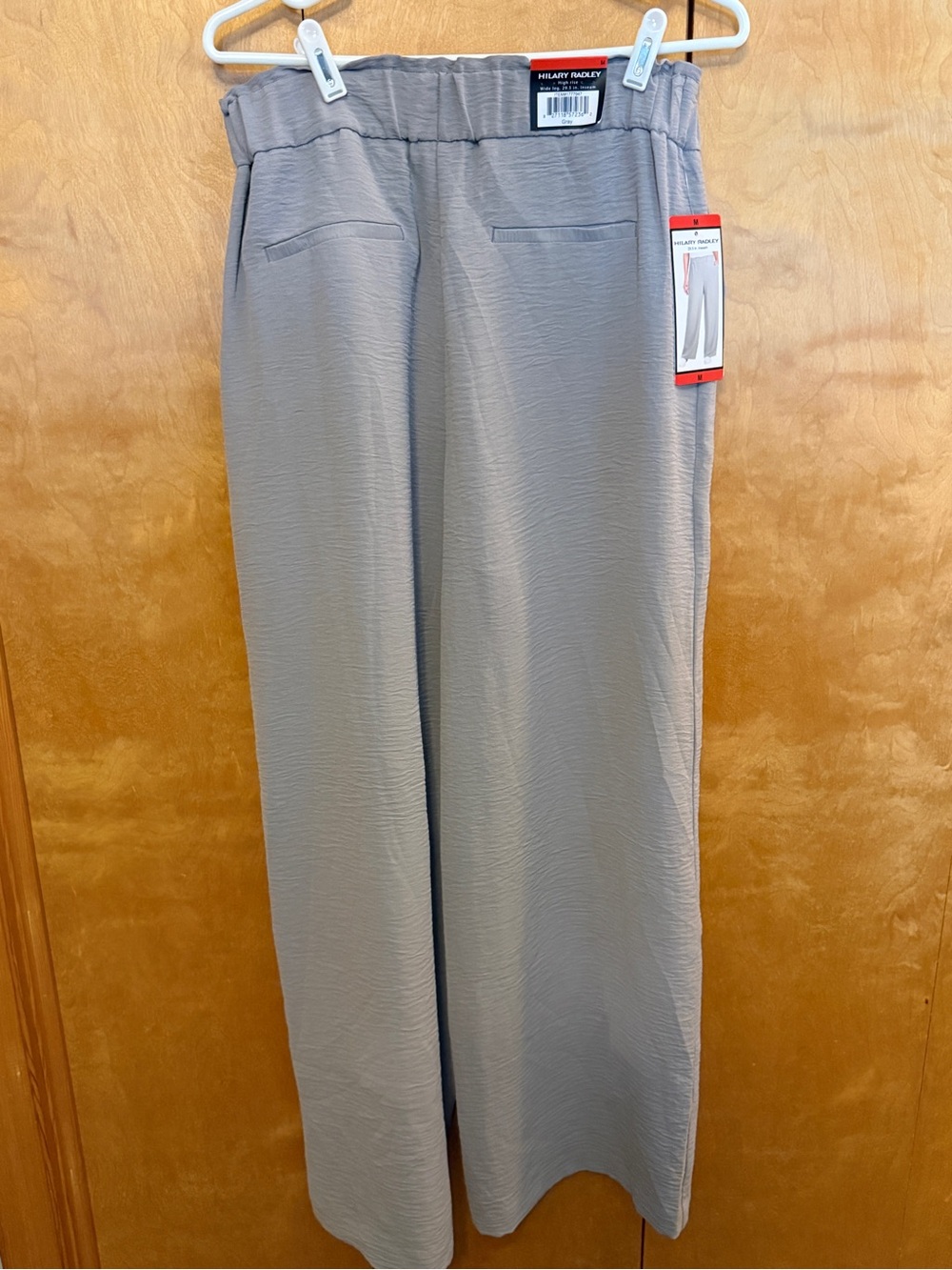 Hilary Radley Gray Wide-Leg Elastic Waist High Rise Pants Size Medium